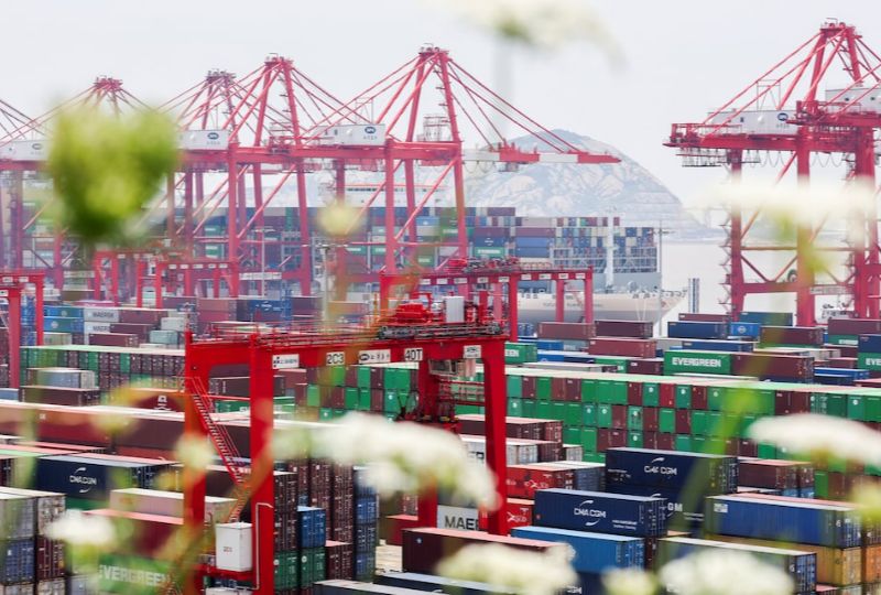 China exports drop as tariffs hit US demand